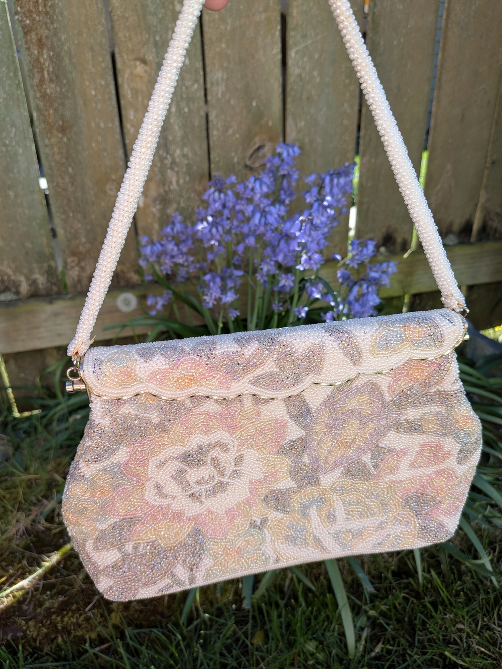 Vintage Beaded Floral Purse